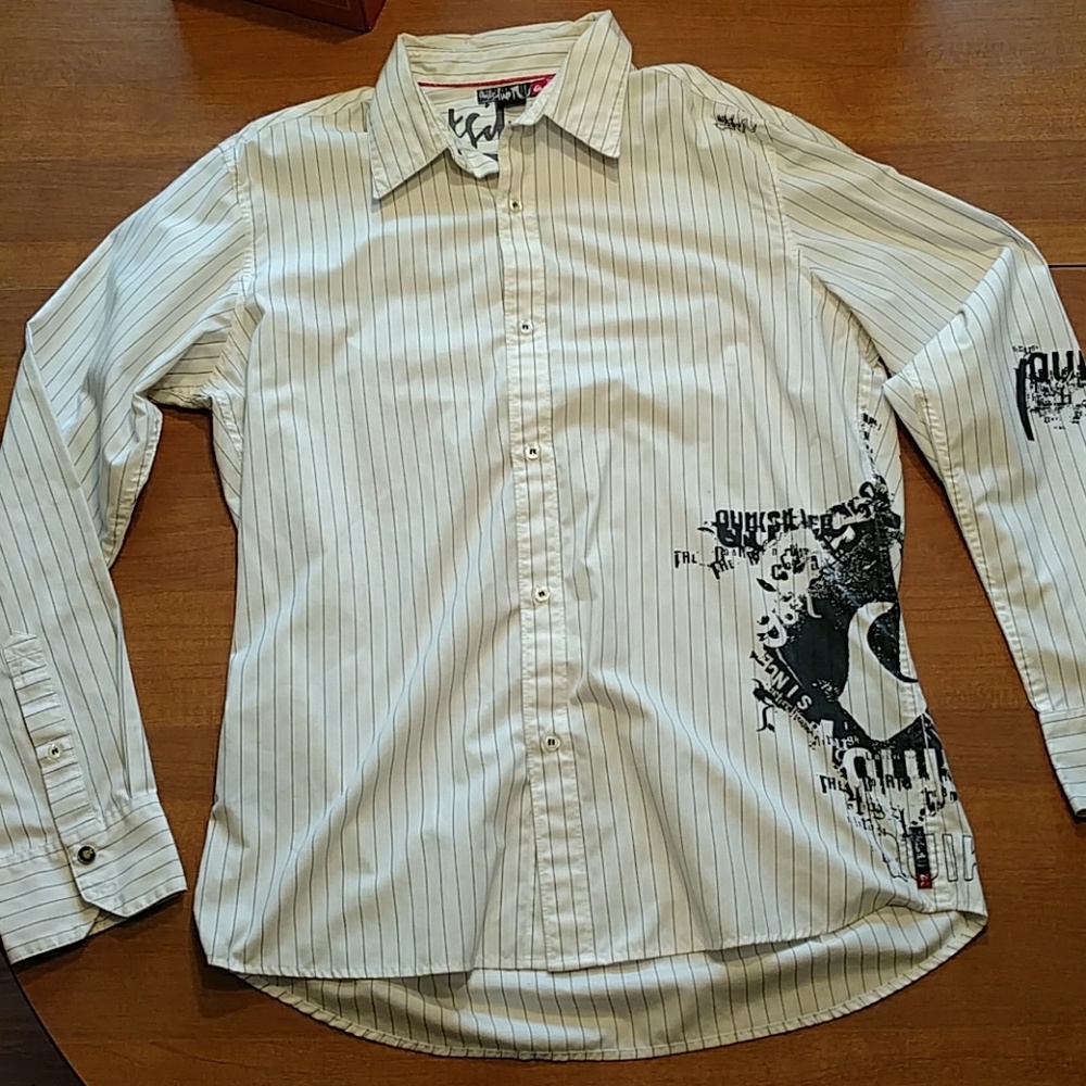 Quiksilver surf button down up dress shirt